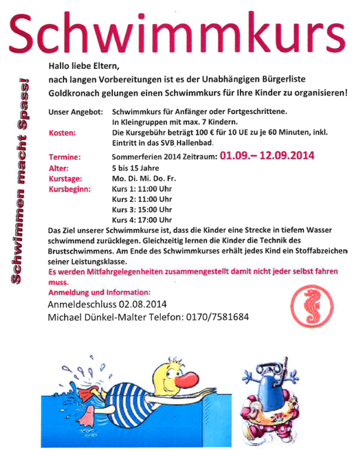 Schwimmkurs für Goldkronach
